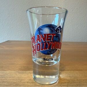 Vintage collectible Planet Hollywood Seattle shot glass 3.5” tall
